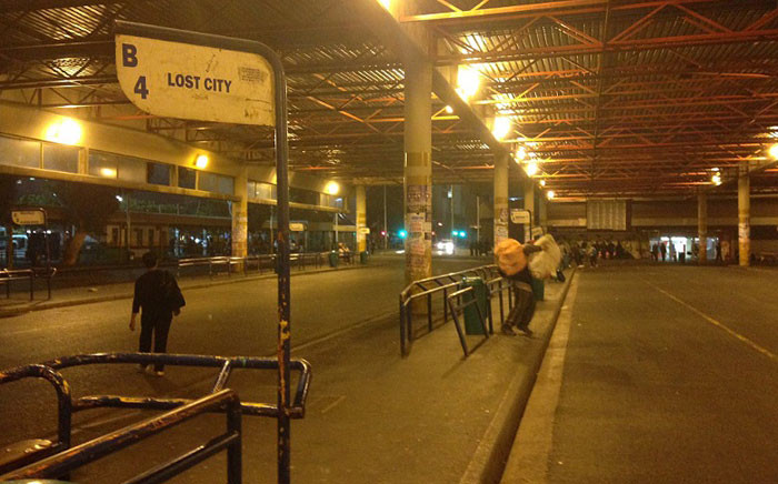 An empty bus terminus is pictured in the Cape Town CBD amid a bus driver strike. Picture: Lauren Isaacs/EWN.