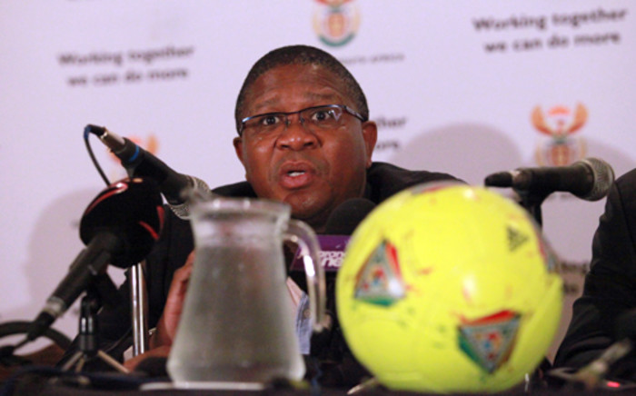 Sports Minister Fikile Mbalula during a press conference at the Sandton Sun Hotel on 31 January 2013. Picture: Sebabatso Mosamo/EWN