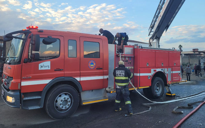 A City of Joburg fire crew attended to a fire at 2nd Avenue, Marlboro on 24 June 2022. Picture: @CityofJoburgEMS/Twitter