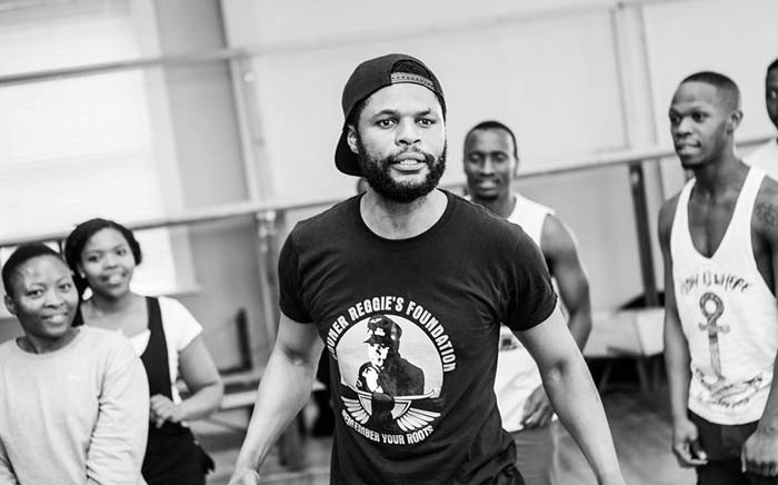 Dancer and actor Andile Gumbi leading the cast of 'King Kong' during rehearsals. Picture: www.thefugard.com.