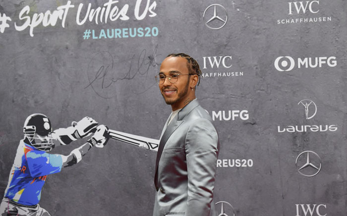 Formula One world champion Lewis Hamilton poses on the red carpet prior to the 2020 Laureus World Sports Awards ceremony in Berlin on 17 February 2020. Picture: AFP