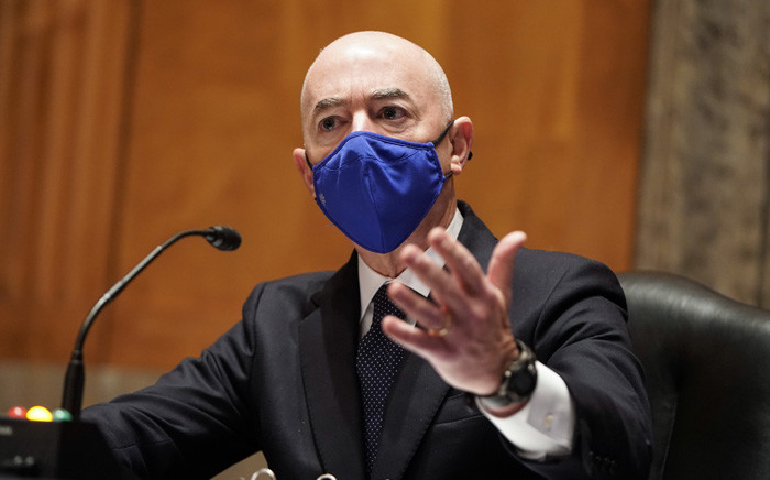 In this file photo taken on January 19, 2021, Alejandro Mayorkas, nominee to be Secretary of Homeland Security, testifies during a Senate Homeland Security and Governmental Affairs confirmation hearing on Capitol Hill in Washington, DC. Picture: Joshua Roberts/AFP.