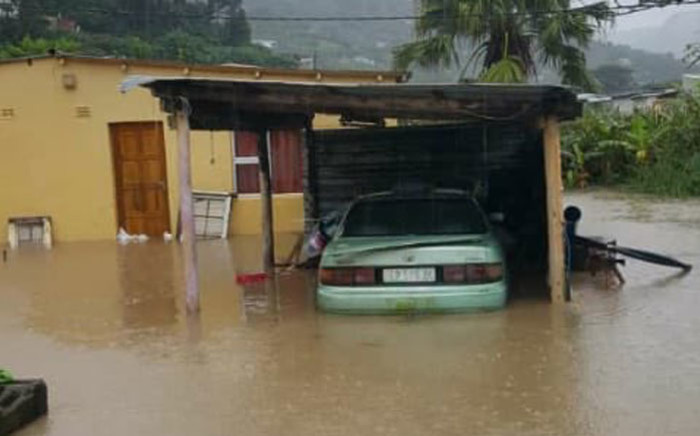 A home in Port St Johns after flooding hit after heavy rain in the area on 22 April 2019. Picture: @BantuHolomisa/Twitter
