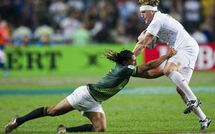 The Blitzboks suffered a 21-14 defeat to England in their opening match. Picture: Twitter @Blitzboks.