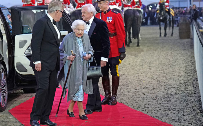 Britain's Queen Elizabeth II arrives for the 'A Gallop Through History' Platinum Jubilee celebration at the Royal Windsor Horse Show at Windsor Castle on 15 May 2022. Picture: Steve Parsons/POOL/AFP