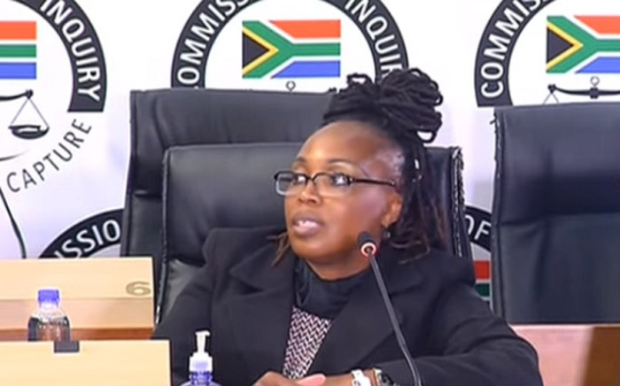 A screenshot of Prasa's  of legal Martha Ngoye at the state capture commission on Tuesday, 1 June 2021. Picture: SABC Digital News/ YouTube.
