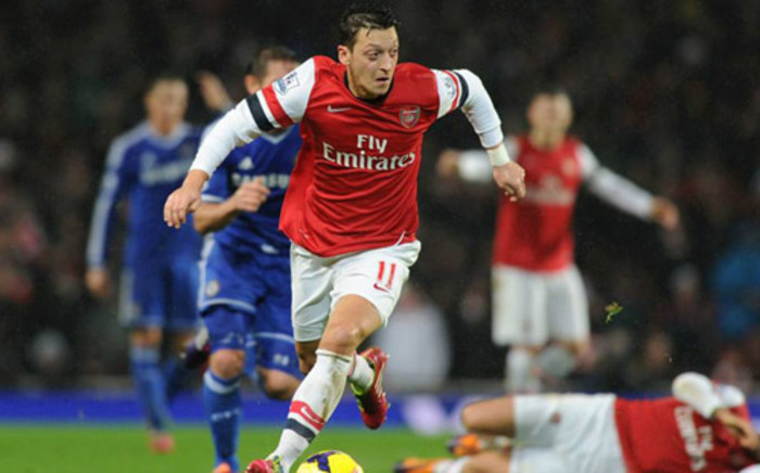 Arsenal's Mesut Ozil controls the ball during the Barclays Premiership match against Chelsea on 23 December 2013. Picture: Facebook.
