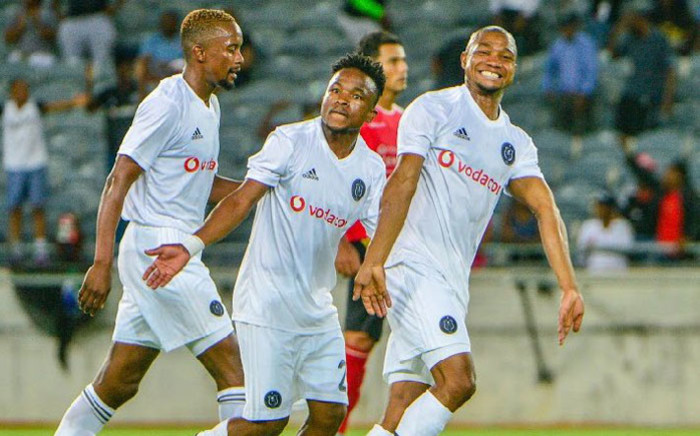 Orlando Pirates players celebrate a goal during their CAF Champions League match against Light Stars at the Orlando Stadium on 28 November 2018. Picture: @orlandopirates/Twitter