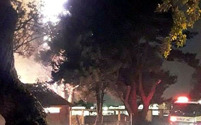 Smoke seen during a fire at Uitsig High School in Cape Town. Picture: Supplied