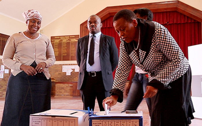 IEC chairperson Pansy Tlakula casts her special vote. Picture: EWN.