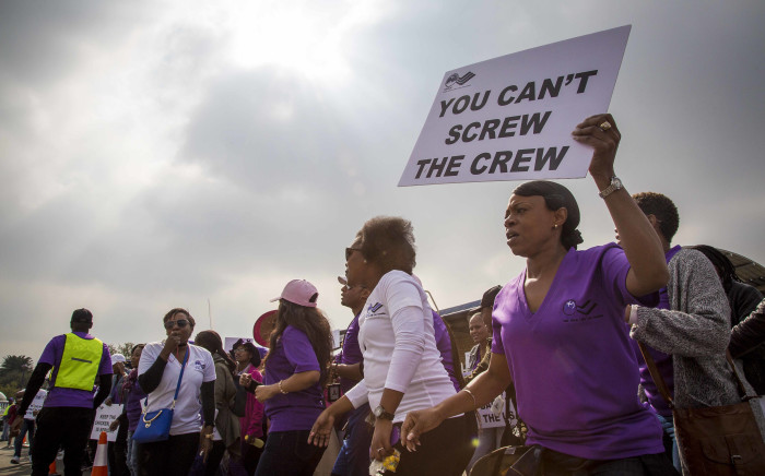 SA Cabin Crew Association members on strike. Picture: Thomas Holder/EWN