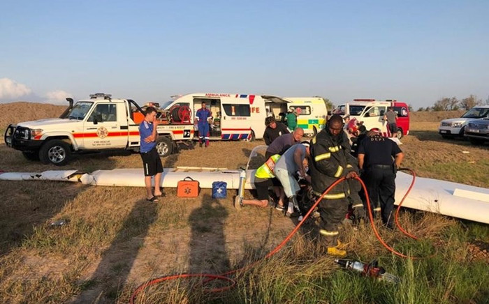 Two men were killed on Monday night 2 December 2019 when their glider crashed near the Plettenberg Bay Airport. Picture: @bitoulocalmunicipality/Facebook