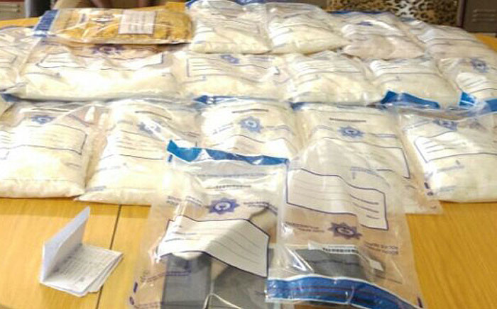 Cape Town police arrested two people at their Milnerton home after they were found in possession of 17 kilogrammes of tik. Picture: @SAPoliceService via Twitter.