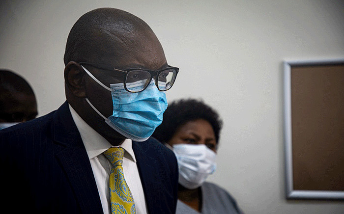 Gauteng Premier David Makhura went on a walkabout at the Wits RHI in Hillbrow, Johannesburg, on 20 April 2021. He was joined by Gauteng health MEC Nomathemba Mokgethi. Picture: Xanderleigh Dookey/Eyewitness News.
