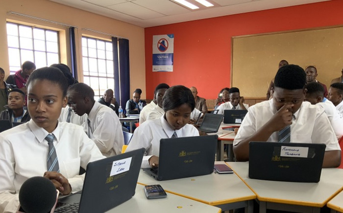 FILE: Panyaza Lesufi at Soshanguve East Secondary School for the launch of the Gauteng Education Department's e-learning platform. Picture: @EducationGP/Twitter