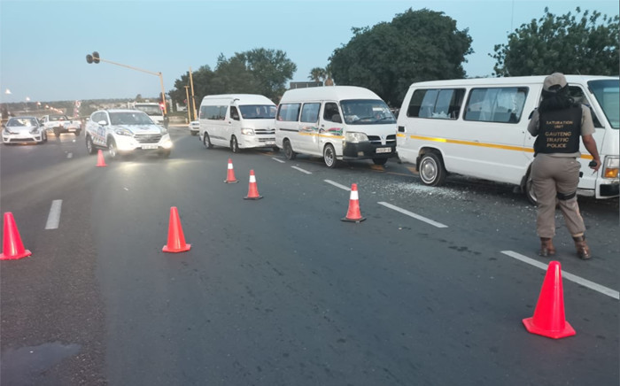 A taxi was shot at in Olievenhoutbosch on 2 December 2019. Picture: @Yoliswamakhasi/Twitter 