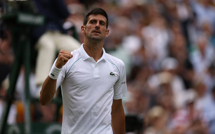 Novak Djokovic celebrates a win. Picture: @Wimbledon/Twitter