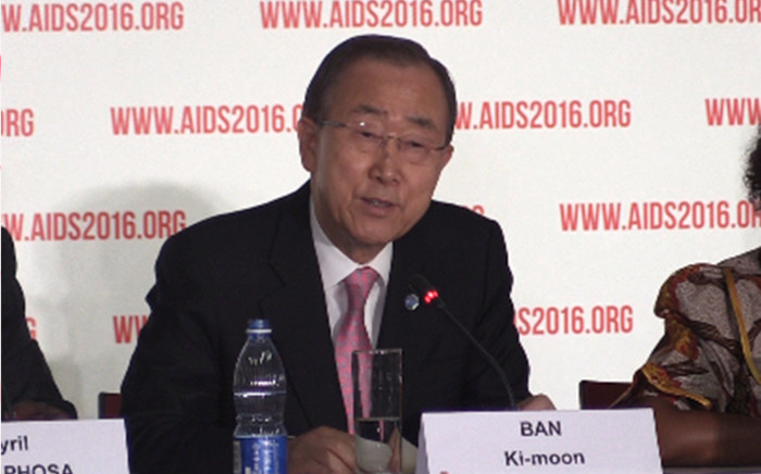 UN Secretary General Ban Ki-moon during a press conference at this year’s Durban International Aids Conference. Picture: Kgothatso Mogale/EWN.