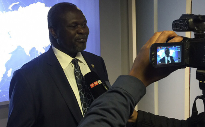 Former South Sudan Vice President Riek Machar speaks to EyeWitness news, Picture: Vumani Mkhize/EWN.