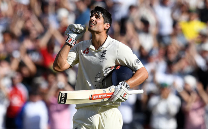 FILE: England batsman Alastair Cook celebrates scoring a century. Picture: AFP