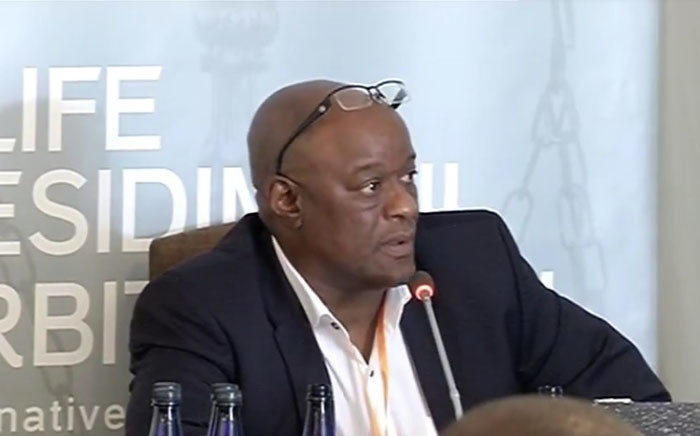 Doctor Barney Selebano giving his testimony at the Life Esidimeni arbitration hearings in Parktown. Picture: YouTube.