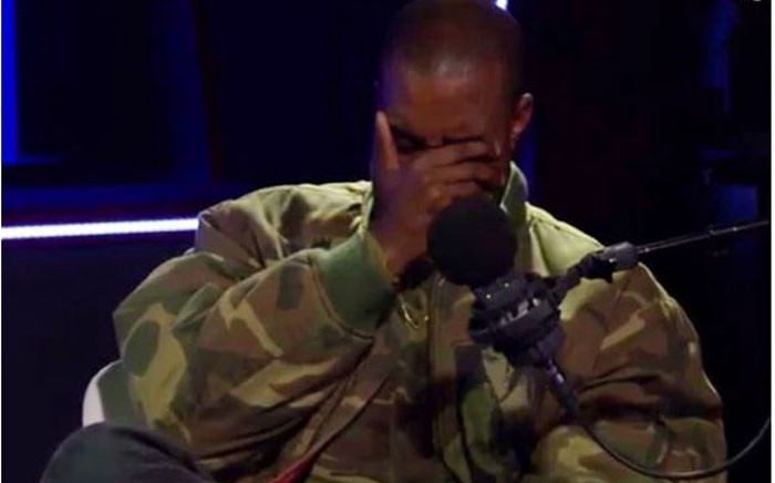 Kanye West gets emotional on his interview with Zane Lowe. Picture: YouTube screengrab.
