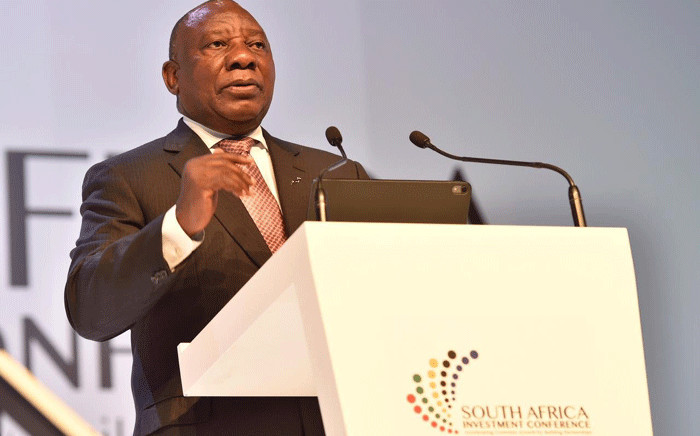 President Cyril Ramaphosa addresses the second South Africa Investment Conference in Sandton, Johannesburg on 6 November 2019. Picture: @PresidencyZA/Twitter