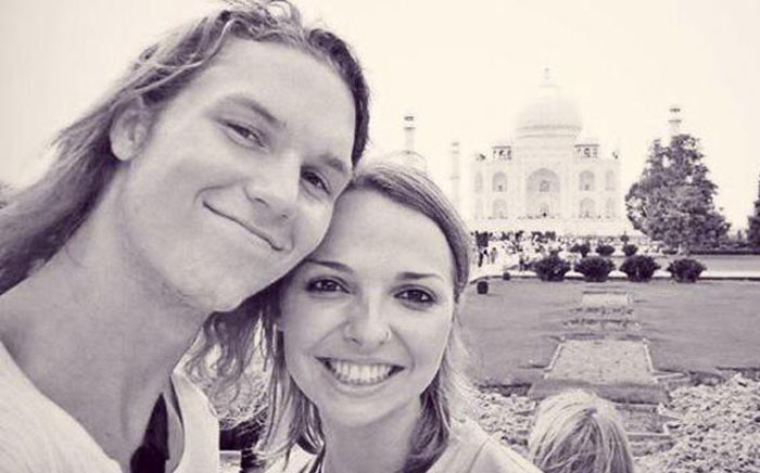 South Africans Mike Sherman and Kate Ahrends were stranded in Langang, Nepal following the deadly earthquake.  They are now safe. Picture: Supplied.