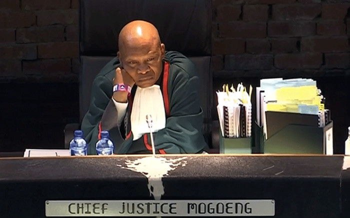 A screengrab shows Chief Justice Mogoeng Mogoeng at the Constitutional Court, on 6 March 2018. Picture: SABC Digital News/youtube.com
