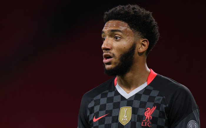 Liverpool defender Joe Gomez reacts during the UEFA Champions League Group D first-leg football match between Ajax Amsterdam and Liverpool FC at the Johan Cruijff Arena in Amsterdam on 21 October 2020. Picture: AFP