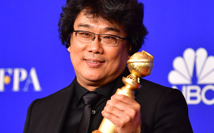 In this file photo taken on 5 January 2020 South Korean film director Bong Joon Ho poses in the press room with the award for Best Motion Picture - Foreign Language during the 77th annual Golden Globe Awards at The Beverly Hilton hotel in Beverly Hills, California. Picture: AFP