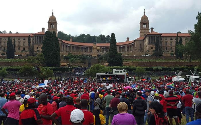 The Union Buildings on 12 April 2017 where leaders and members from different political parties called for the resignation of President Jacob Zuma. Picture: Louise McAuliffe/EWN.