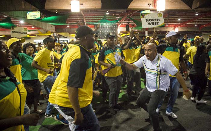 ANC members sing and dance inside the plenary before the ANC’s national conference begins on 16 December 2017. Picture: Thomas Holder/EWN