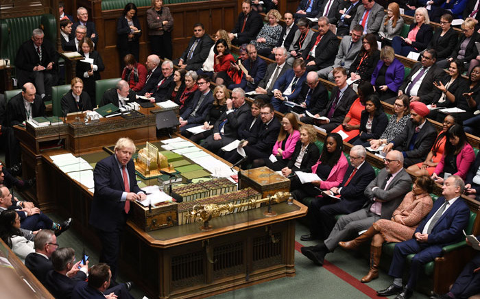 A handout photograph released by the UK Parliament shows Britain's Prime Minister Boris Johnson appearing in the House of Commons in central London on 22 January 2020, during the Prime Minister's Questions (PMQ) session. Picture: AFP