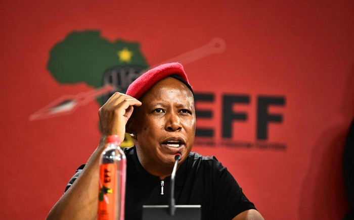 EFF leader Julius Malema at a press briefing on 16 November 2021. Picture: @EFFSoutAfrica/Twitter.

