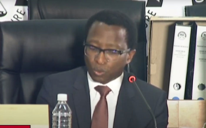 A screengrab of Siyabonga Mahlangu, the former advisor to Cabinet minister Malusi Gigaba, appearing at the state capture inquiry in Johannesburg on 23 October 2020. Picture: SABC/YouTube