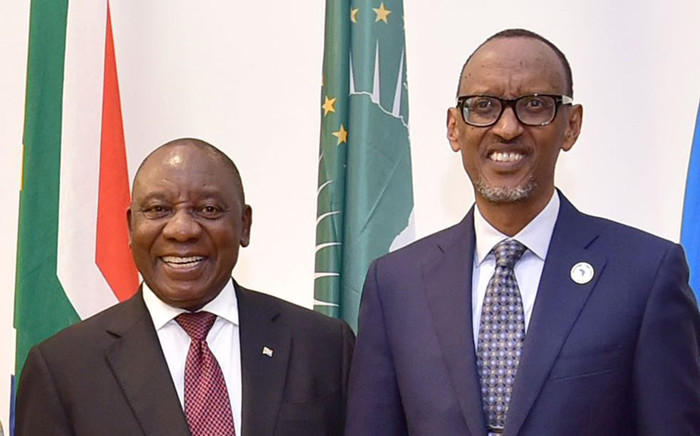 President Cyril Ramaphosa meet with his Rwandan counterpart Paul Kagame in Kigali on 20 March 2018. Picture: Twitter/@GovernmentZA