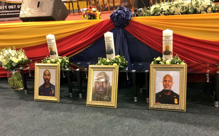 FILE: The memorial service for the three firefighters killed while fighting the Bank of Lisbon building fire in Johannesburg. Picture: EWN