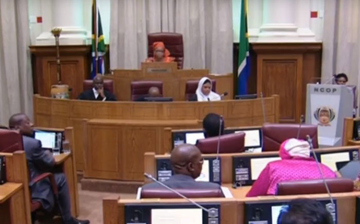 A screengrab the NCOP debating the land expropriation report on 5 December 2018.