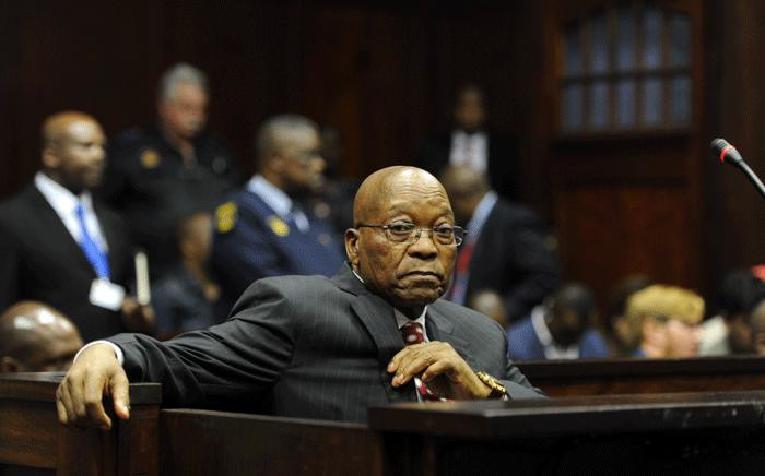 FILE: Former South African President Jacob Zuma appeared in the Durban High Court on 8 June 2018. He is charged with 16 counts that include fraud‚ corruption and racketeering. Picture: Felix Dlangamandla/Pool