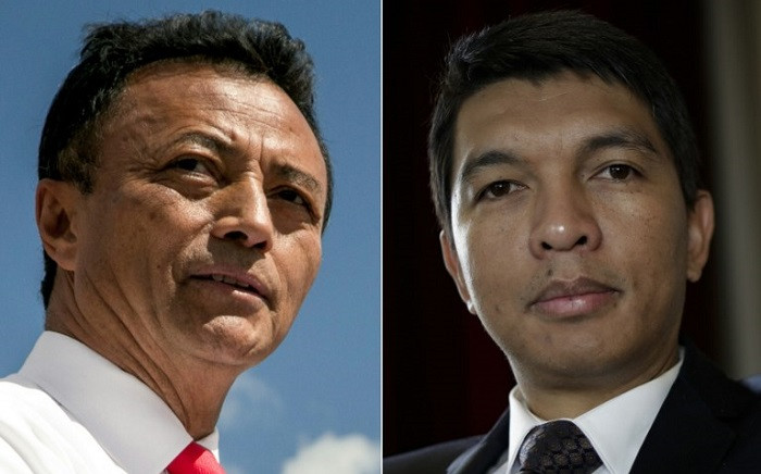 This combination of file pictures created on 17 November 2018, shows former presidents of Madagascar and main candidates in the country's 2018 presidential election, Marc Ravalomanana (L) in Antananarivo on August 25, 2018, Andry Rajoelina (R) in Paris on 1 February 2018. Picture: AFP