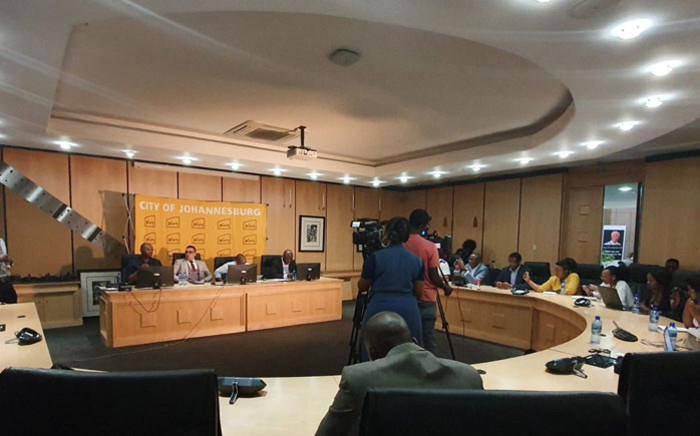 The City of Joburg briefs the media on 28 October 2019 on the progress made in restoring its IT system following a cyber attack last week. Picture: @CityofJoburgZA/Twitter