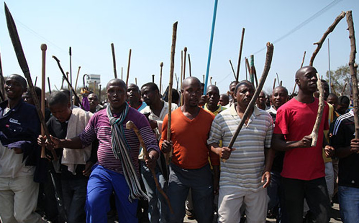 FILE: Lonmin workers marching for better wages in September 2012. Picture: Taurai Maduna/EWN.