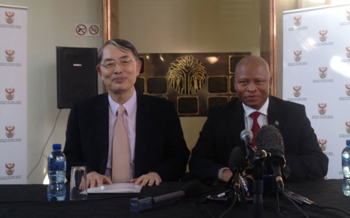 Chief Justice Mogoeng Mogoeng and the International Criminal Court’s judge Sang-Hyen Song. Picture: Govan Whittles/EWN.