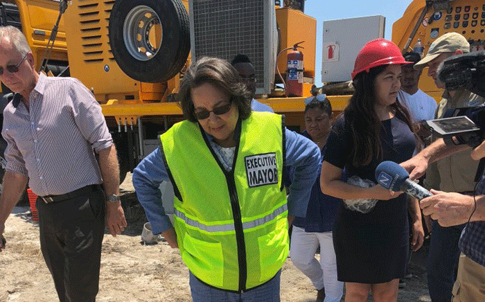 Cape Town Mayor Patricia de Lille seen during a visit to the site of an aquifer in Mitchells Plain on 11 January 2018, which will assist with water supply as the city battles drought. Picture: Graig-Lee Smith/EWN.