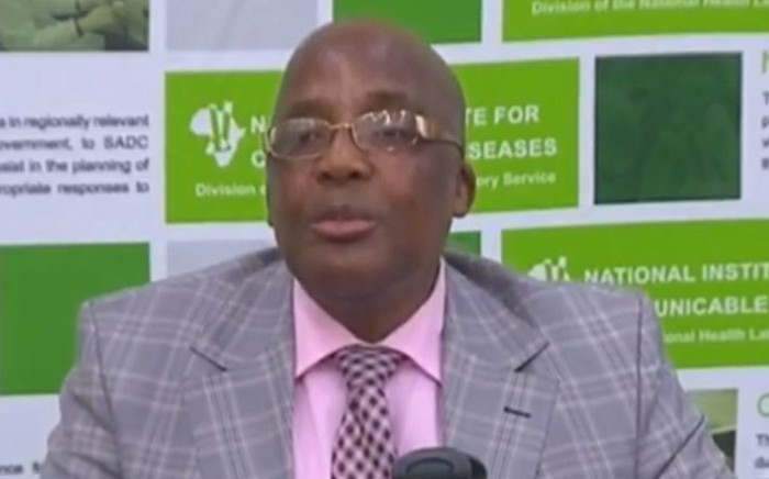 A screengrab of Health Minister Aaron Motsoaledi briefing the media on the listeriosis outbreak on 4 March 2018.