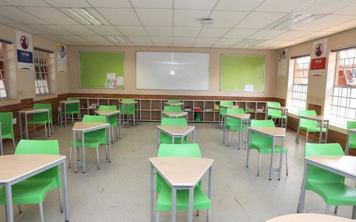 FILE: A classroom at the Ga-Rankuwa Primary School, north of Pretoria, on 26 May 2020. Picture: @Lesufi/Twitter.