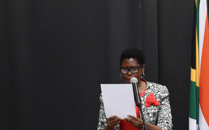FILE: Minister of State Security, Dipuo Letsatsi-Duba, takes oath of office during the swearing-in ceremony of the new National Executive at the Tuynhuis in Cape Town on 27 February 2018. Picture: GCIS