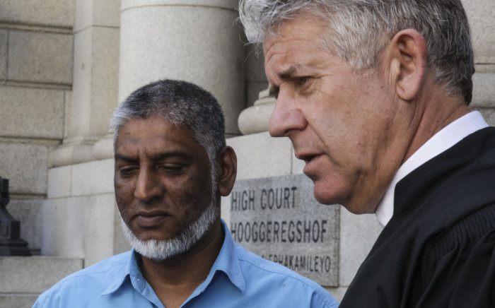 FILE: Businessman Saleem Dawjee (L) and his lawyer outisde the Western Cape High Court. Picture: Cindy Archillies/EWN.