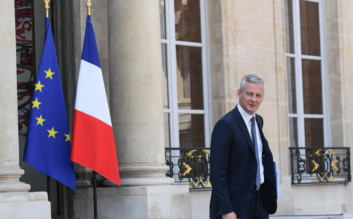 French Economy Minister Bruno Le Maire leaves the Elysee Presidential palace in Paris, on 9 May 2018, after the weekly cabinet meeting. Picture: AFP